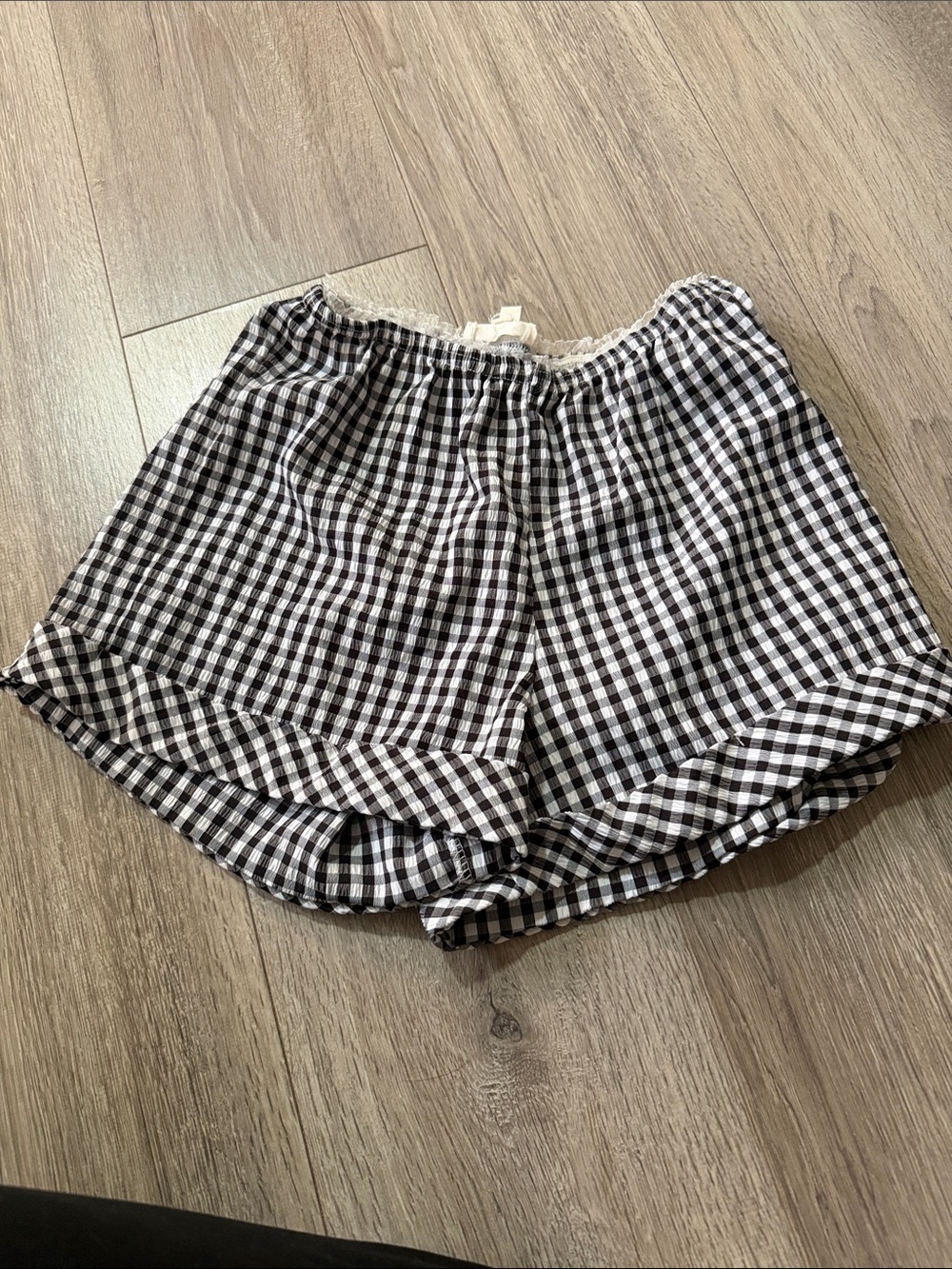 See You Monday Black & White Gingham Shorts
